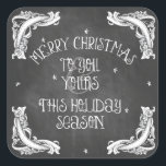 Chalkboard Merry Christmas Sticker<br><div class="desc">Chalkboard Merry Christmas Sticker van Firedropdesign. Chalboard effect met twinkelende sterren en krijttekst. U wilt dit ontwerp aangepast? Contacteer me hierboven! Ontwerp Beschermd door copyright 2012. FIredropdesign.com Alle rechten voorbehouden.</div>