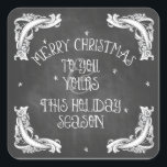 Chalkboard Merry Christmas Sticker<br><div class="desc">Chalkboard Merry Christmas Sticker van Firedropdesign. Chalboard effect met twinkelende sterren en krijttekst. U wilt dit ontwerp aangepast? Contacteer me hierboven! Ontwerp Beschermd door copyright 2012. FIredropdesign.com Alle rechten voorbehouden.</div>