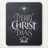 Chalkboard Merry Christus Mas Kerstreligie Muismat (Voorkant)