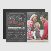 Chalkboard Merry kerst Magnetic Photo Card (Voorkant / Achterkant)