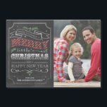 Chalkboard Merry kerst Magnetic Photo Card<br><div class="desc">7 x 5 Chalkboard met magnetische kerstkaart. Personaliseerbaar. Deel van een kerstcollectie.</div>