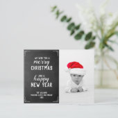 Chalkboard Merry kerst nieuwjaarsfeestdag foto Briefkaart (Staand voorkant)