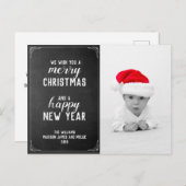 Chalkboard Merry kerst nieuwjaarsfeestdag foto Briefkaart (Voorkant / Achterkant)