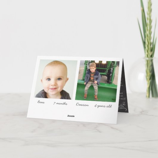 Chalkboard Merry-kerstfamiliekaart Feestdagen Kaart (Achterkant)