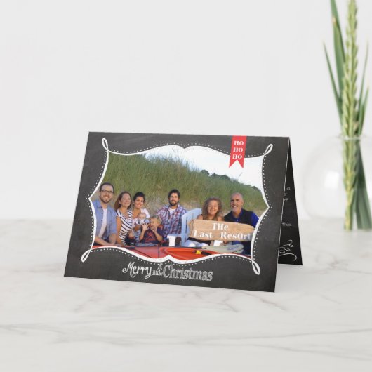 Chalkboard Merry-kerstfamiliekaart Feestdagen Kaart (Voorkant)