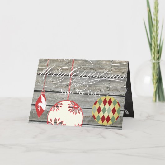 Chalkboard Merry-kerstfamiliekaart Feestdagen Kaart (Voorkant)