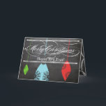 Chalkboard Merry-kerstfamiliekaart Feestdagen Kaart<br><div class="desc">Chalkboard Typografie Kerstfotokaart Kerstfotokaart</div>