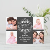 Chalkboard Merry Kerstfeestay-fotokaart Feestdagenkaart (Staand voorkant)