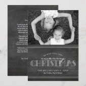 Chalkboard Merry Kerstfeestdag Letter Kaart (Voorkant / Achterkant)