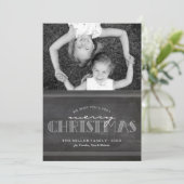 Chalkboard Merry Kerstfeestdag Letter Kaart (Staand voorkant)