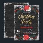 Chalkboard Merry-kerstfeestuitnodiging Kaart<br><div class="desc">Deze aanpasbare uitnodiging is ontworpen voor ons Merry Kerstmis collectie en is uitgerust met kerstboomstructuur,  rode florale,  gouden lettertypen en aanpasbare artikelen voor namen,  datum,  plaats en aanvraag. Overeenkomende objecten beschikbaar.</div>