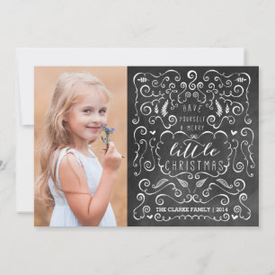 CHALKBOARD MERRY LITTLE CHRISTMAS FOTO-KAART FEESTDAGENKAART