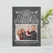 Chalkboard Merry Little KerstKaart (Staand voorkant)