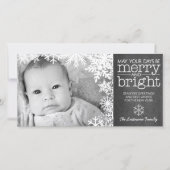 Chalkboard met 1 foto en sneeuw - zacht helder feestdagenkaart (Voorkant)