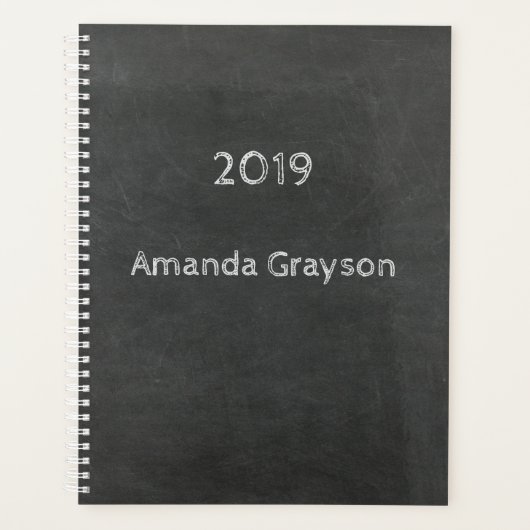 Chalkboard met aangepaste datum en naam planner (Voorkant)