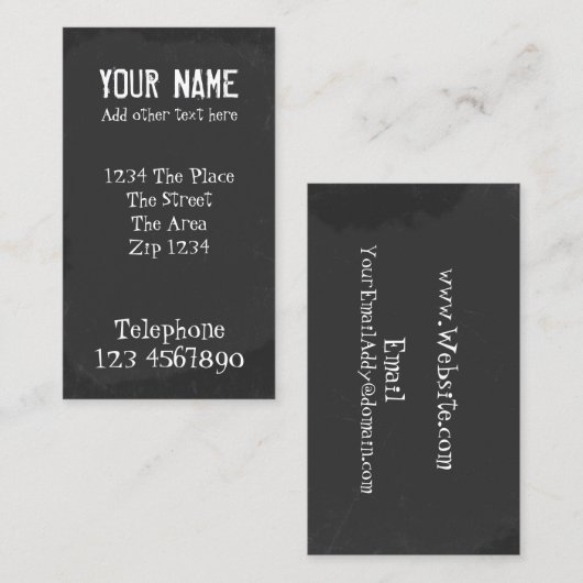 Chalkboard met alk-teksteffect visitekaartje (Voorkant / Achterkant)