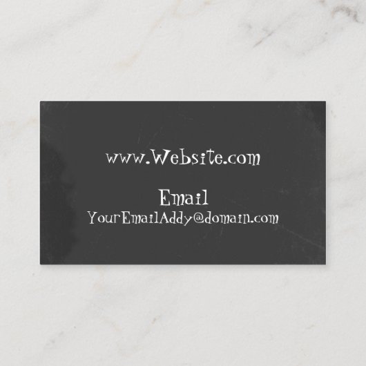 Chalkboard met alk-teksteffect visitekaartje (Achterkant)