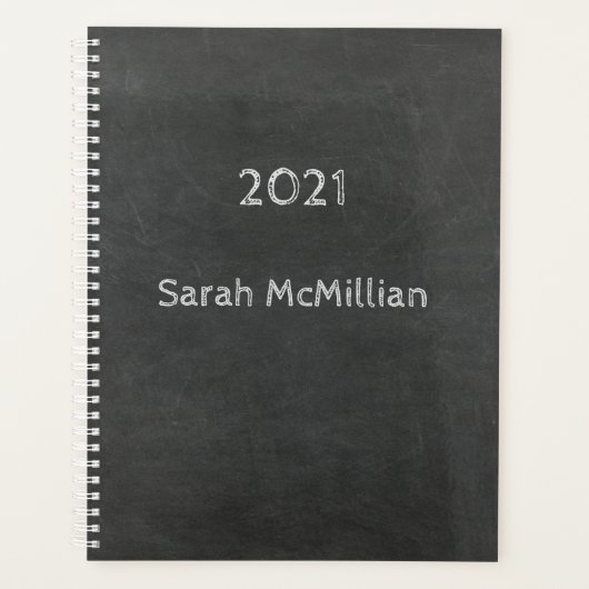 Chalkboard met datum en naam planner (Voorkant)