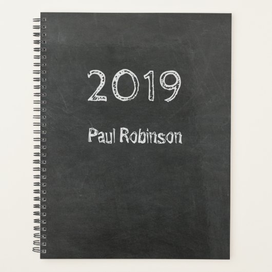 Chalkboard met datum en voornaam planner (Voorkant)