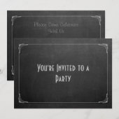 Chalkboard met Famcy Border Generic Party Kaart (Voorkant / Achterkant)