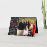 Chalkboard met kerstbekroonde fotokaart feestdagen kaart<br><div class="desc">Chalkboard Kerstmis vouwde fotokaart met waterverf "vrolijk kerstgeschilderd script en vakantiekalk en sneeuwelementen.</div>