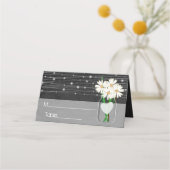 Chalkboard met madeliefjes in een Mason Jar Plaatskaartje (Achterkant)