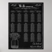 Chalkboard met Mason Jar Wedding Seding Chart Poster (Voorkant)