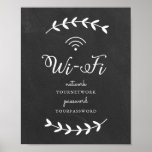 Chalkboard met thema Wifi Sign Poster<br><div class="desc">5 x 7 krijt met het wifi-poster-teken. .</div>