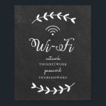 Chalkboard met thema Wifi Sign Poster<br><div class="desc">5 x 7 krijt met het wifi-poster-teken. .</div>