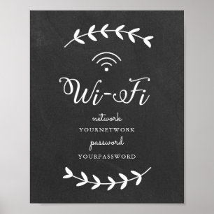 Chalkboard met thema Wifi Sign Poster