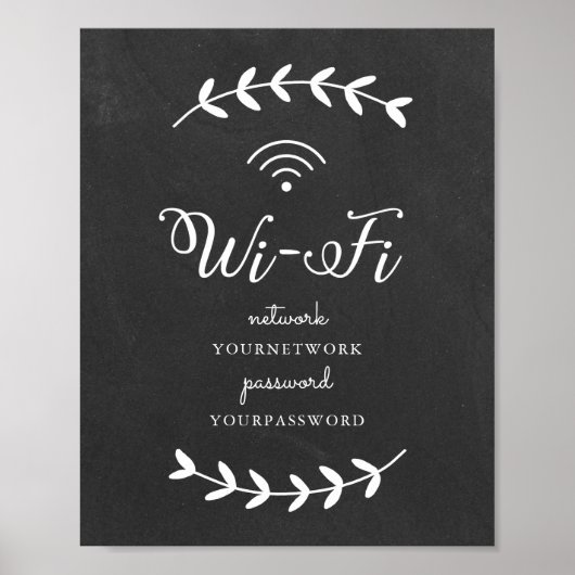 Chalkboard met thema Wifi Sign Poster (Voorkant)