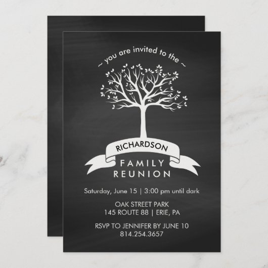 Chalkboard met verbanner- en boomgezinshereniging kaart (Voorkant / Achterkant)