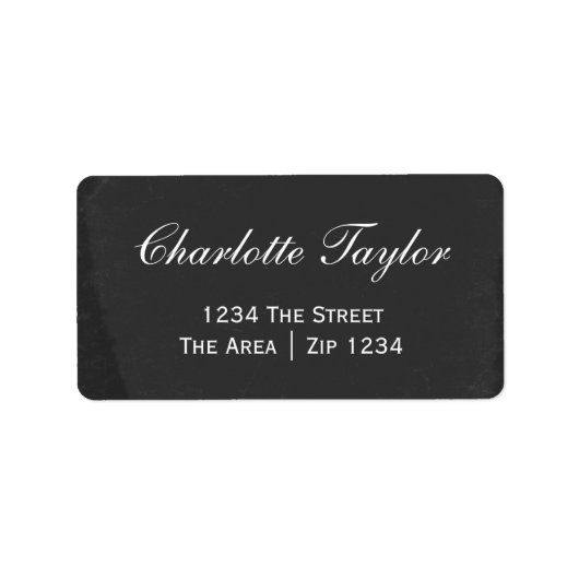 Chalkboard met witte tekst etiket (Voorkant)