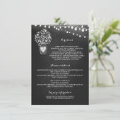 Chalkboard metselaar bruiloft details kaart (Staand voorkant)