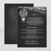 Chalkboard metselaar bruiloft details kaart (Voorkant / Achterkant)