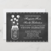 Chalkboard metselaar pot paardenbloemen bruiloft u kaart (Voorkant)