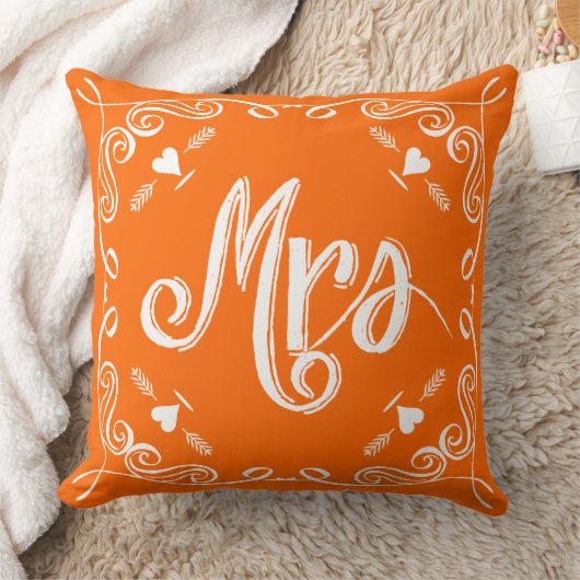 Chalkboard mevrouw Brides Pillow elke kleur Kussen (Deken)