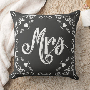 Chalkboard mevrouw Brides Pillow elke kleur Kussen