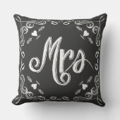 Chalkboard mevrouw Brides Pillow elke kleur Kussen (Voorkant)