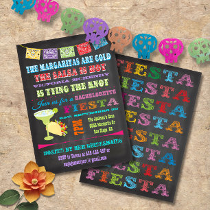 Chalkboard Mexicaanse Fiesta Bachelorette feest Kaart