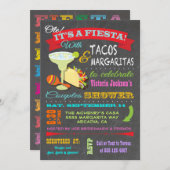 Chalkboard Mexicaanse Fiesta Couples Douche Kaart (Voorkant / Achterkant)