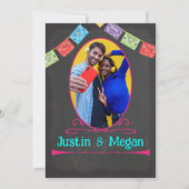 Chalkboard Mexicaanse Fiesta Post Bruiloft uitnodi Kaart (Achterkant)