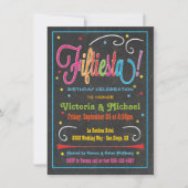 Chalkboard Mexican Fiesta 50th Party Invitation Kaart (Voorkant)