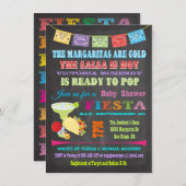 Chalkboard Mexican Fiesta Baby Shower-uitnodiginge Kaart (Voorkant / Achterkant)