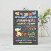 Chalkboard Mexican Fiesta Baby Shower-uitnodiginge Kaart (Staand voorkant)