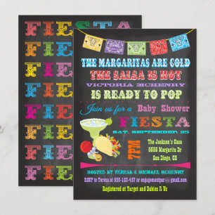 Chalkboard Mexican Fiesta Baby Shower-uitnodiginge Kaart