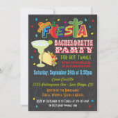 Chalkboard Mexican Fiesta Bachelorette Party Kaart (Voorkant)