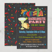 Chalkboard Mexican Fiesta Bachelorette Party Kaart (Voorkant / Achterkant)