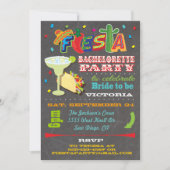 Chalkboard Mexican Fiesta Bachelorette Party Kaart (Voorkant)