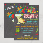 Chalkboard Mexican Fiesta Bachelorette Party Kaart (Voorkant / Achterkant)